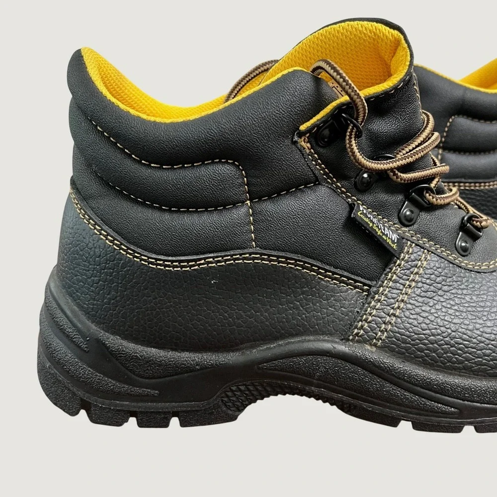 Workteam Leather Safety Work Boots 12 Black P1301 S1P SRC Steel Toe Industrial